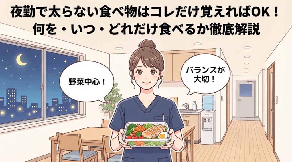 夜勤で太らない食べ物はコレだけ覚えればOK!何を・いつ・どれだけ食べるか徹底解説