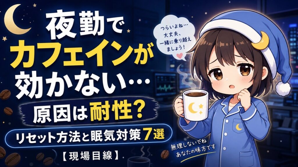 夜勤でカフェインが効かない…原因は耐性?リセット方法と眠気対策7選【現場目線】