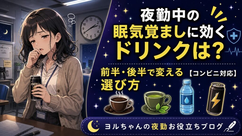 夜勤中の眠気覚ましに効くドリンクは？前半・後半で変える選び方【コンビニ対応】