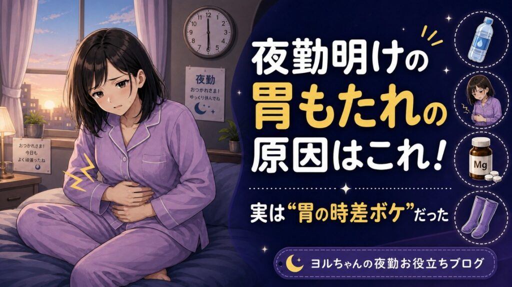 夜勤明けの胃もたれの原因はこれ!実は“胃の時差ボケ”だった