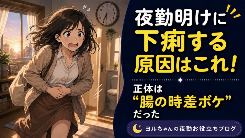 夜勤明けに下痢する原因はこれ！正体は“腸の時差ボケ”だった